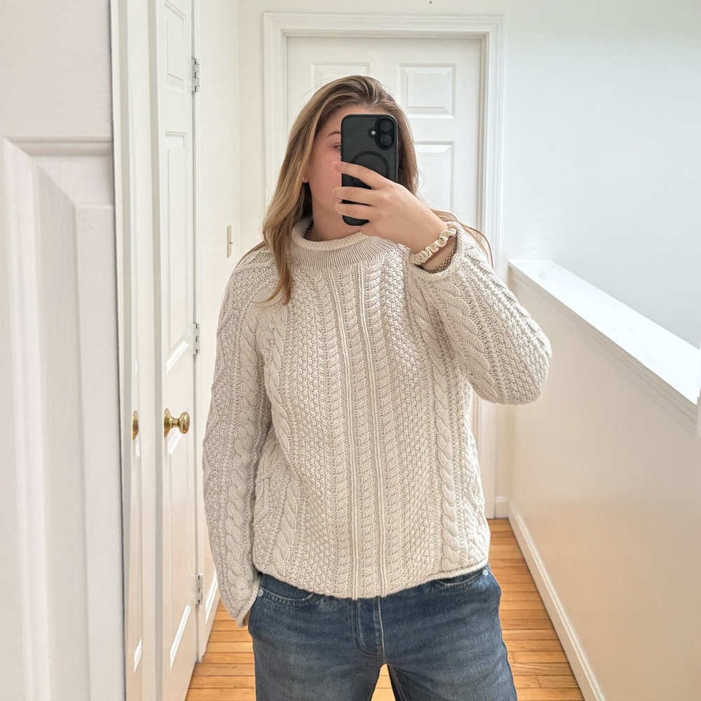 RARE! J. Crew Rollneck Irish Sweater